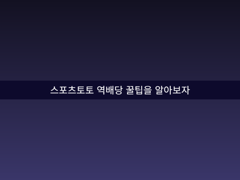 스포츠토토 역배당 꿀팁을 알아보자